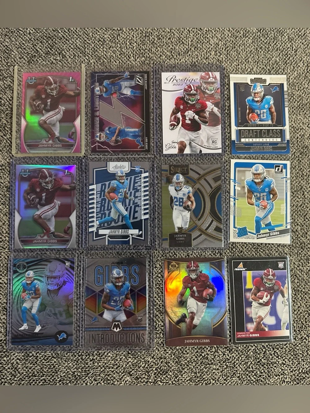 Lions Jahmyr Gibbs Rookie Lot (12)